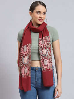 Monte Carlo - Maroon Embroidered Stoles