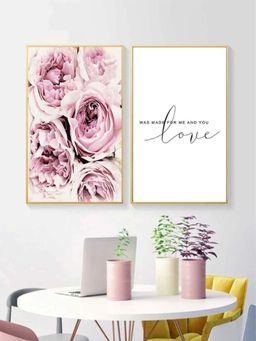 The Handmade Flair - Pink Love Quotation-Printed Framed Wall Arts (Pack of 2)