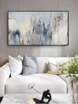 The Handmade Flair - Blue & Grey Printed Framed Canvas Wall Art