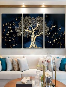 The Handmade Flair - Black & Navy Blue Framed Wall Art (Pack of 3)