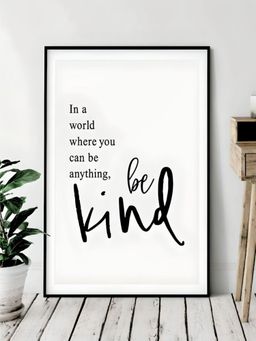 The Handmade Flair - Black & White Positive Statements Quotations Framed Wall Art