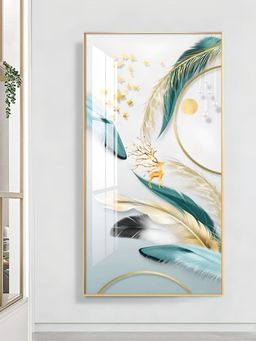 The Handmade Flair - Green & White Mystical Deer Landscape Canvas Wall Art