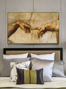The Handmade Flair - Khaki Coloured Artists Michelangelo Canvas Painting Wall Art