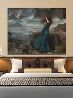 The Handmade Flair - Teal Miranda The Tempest Printed Framed Wall Art