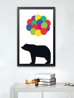 The Handmade Flair - White & Black Big Tunnel Bears Cute Animal Wall Art