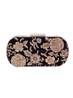 sugarcrush - Black Embroidered Bridal Clutch