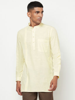 Fabindia - Cotton Slim Fit Short Kurta With Cuff