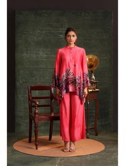 Soup by Sougat Paul - Pink Kaira Embellished Top with Pant (Set of 2)