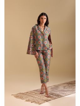 Soup by Sougat Paul - Multicoloured Eraya Embellished Attached Blazer with Pant (Set of 2)
