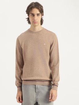 United Colors of Benetton - Beige Regular Fit Crew Neck Solid Lambswool Sweater