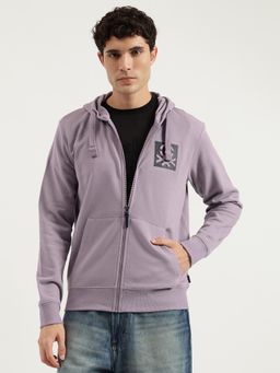 United Colors of Benetton - Purple Relaxed Fit Hooded Neck Hoodie