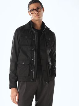 Jack & Jones - Men Regular Fit Black Jacket