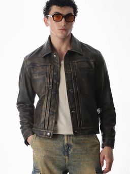 Jack & Jones - Men Regular Fit Brown Jacket
