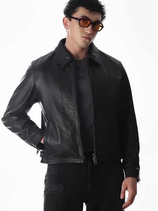 Jack & Jones Men Regular Fit Black Jacket