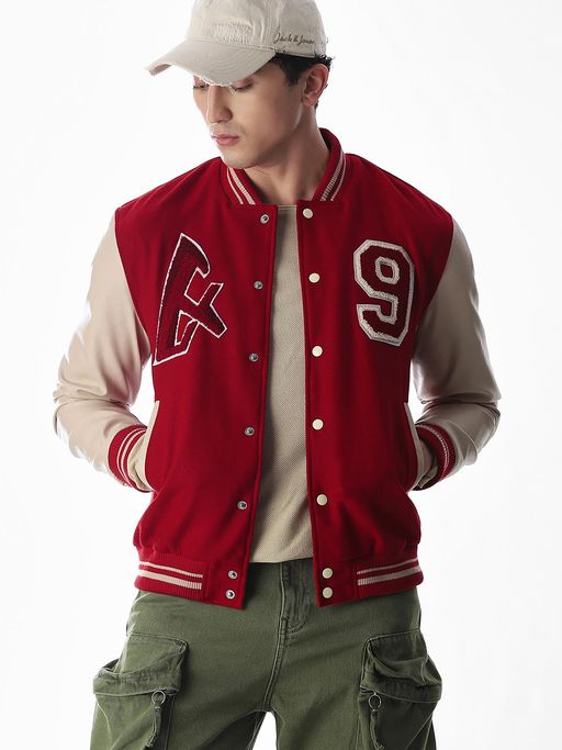 Jack & Jones Men Regular Fit Red Jacket