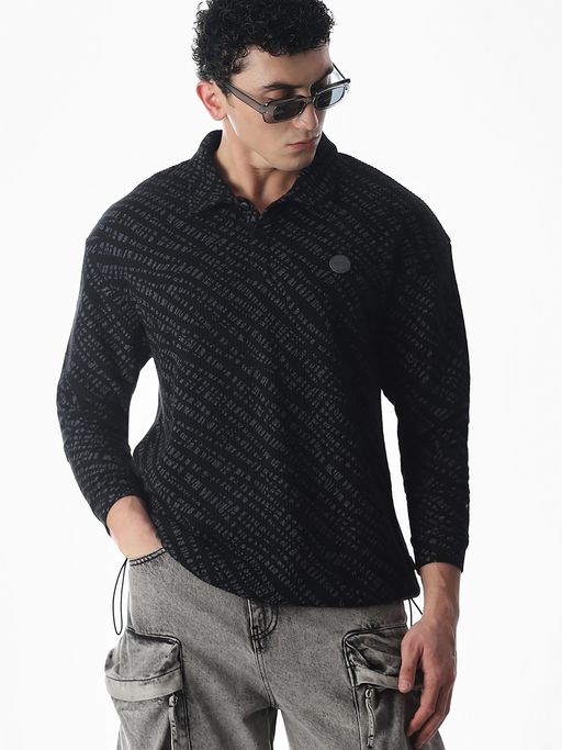 Jack & Jones Men Oversized Black Sweatshirt