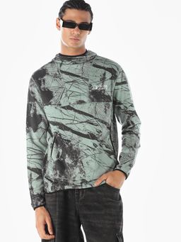 Jack & Jones - Men Regular Fit Green Hoodie