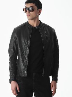 Jack & Jones - Men Regular Fit Black Jacket