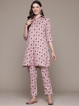 Readiprint - A Line Style Cotton Fabric Mauve Color Tunic and Pants (Set of 2)