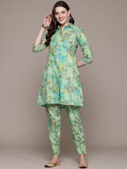 Readiprint - A Line Style Cotton Fabric Green Color Tunic and Pants (Set of 2)