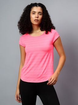 Fitkin - Womens Neon Pink Short Sleeve Active T-Shirt