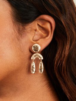 Accessorize London - Women Gold Textured Drop Earrings