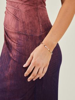 Accessorize London - Women Sterling Silver-Plated Beaded Bracelet