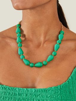 Accessorize London - Women Green Wrapped Statement Collar Necklace