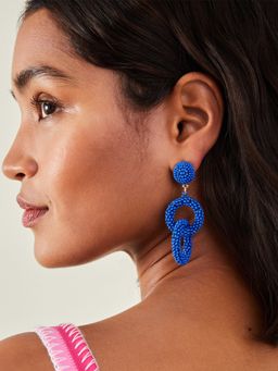 Accessorize London - Women Seed Bead Loop Beaded Drop Earrings