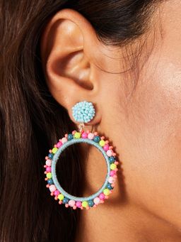 Accessorize London - Women Multi Beaded Stud Drop Earrings