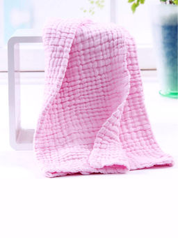 Moms Home - Super Soft Absorbent Muslin 6 Layer Wash Towel - 0-36 Months - Pink