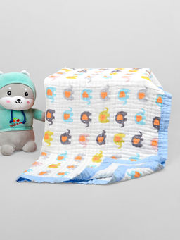 Moms Home - Super Soft Absorbent Muslin 6 Layer Wash Towel - 0-36 Months - Elephant
