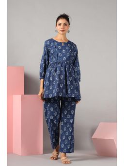 Ikk Kudi By Seerat - Women'S Indigo Boota Maternity and Nursing Co-ord Set