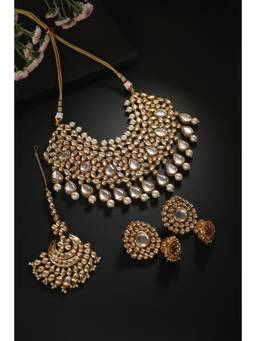 MINAKI - White Inayat Kundan Jewellery Set