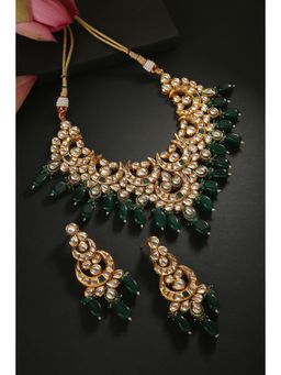 MINAKI - Green Farah Kundan Jewellery Set