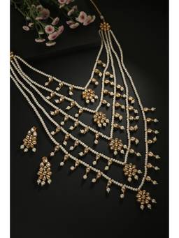 MINAKI - White Long And Layered Pearl And Jewellery Set