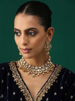 MINAKI - White Padma Kundan Jewellery Set
