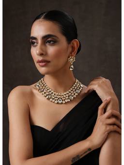 MINAKI - White Kundan Jewellery Set