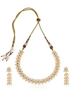 MINAKI - White Gulbahar Polki Jewellery Set