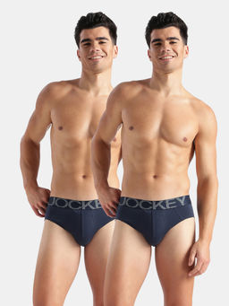 Jockey - US14 Men Super Combed Cotton Solid Brief Navy Blue (Pack of 2)