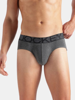 Jockey - US17 Men Super Combed Cotton Rib Solid Brief Charcoal Grey