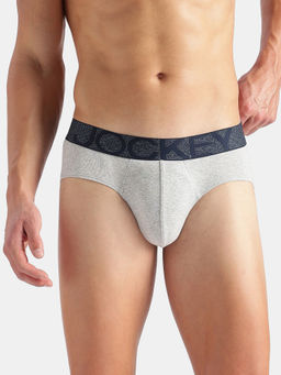 Jockey - US17 Men Super Combed Cotton Rib Solid Brief Steel Grey