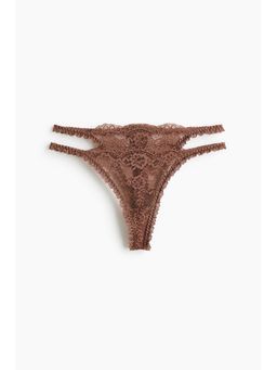 H&M - Women Brown 2-Pack Lace Tanga Thong Briefs