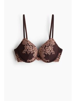 H&M - Women Brown Lace Push-Up Bra