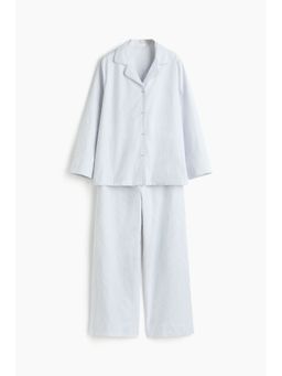 H&M - Women Blue Oxford Pyjamas And Shirt