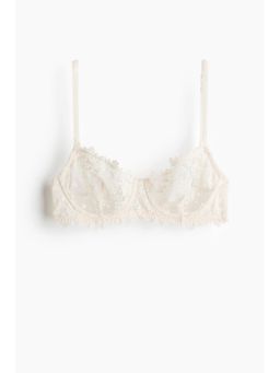 H&M - Women White Underwired Embroidered Bra