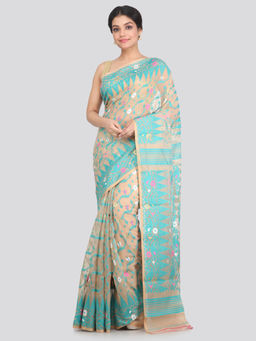 PinkLoom - Women's Soft Cotton Jamdani Saree Without Blouse Piece