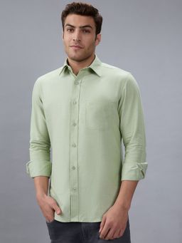 Kenneth Cole - Men Green Pure Cotton Solid Slim Fit Shirt