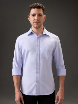 Kenneth Cole - Men Lavender Pure Cotton Solid Slim Fit Shirt