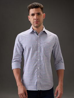 Kenneth Cole - Men Multi-Color Cotton Blend Checks Slim Fit Shirt